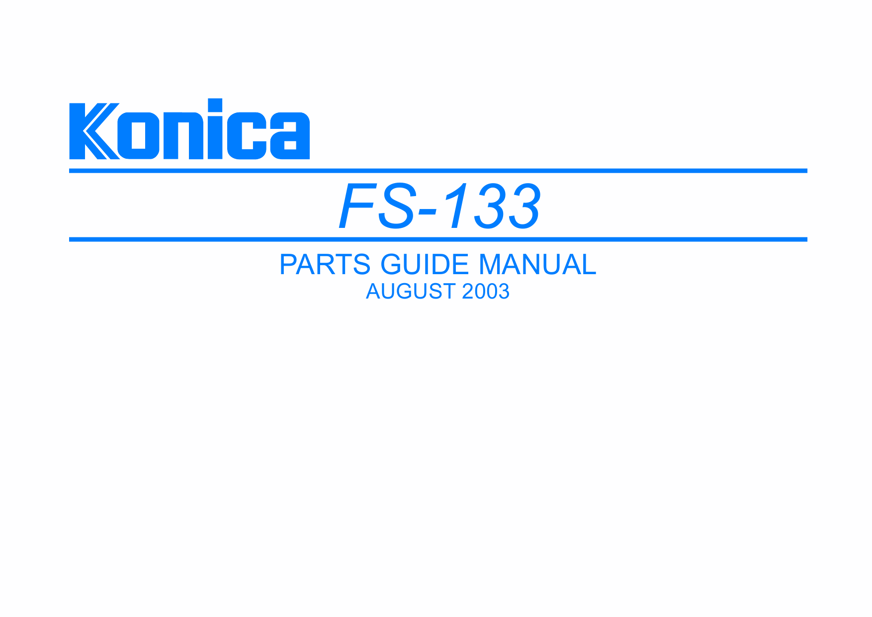 Konica-Minolta Options FS-133 Parts Manual-1